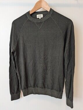 Hartford Men's Charcoal Crewneck Sweater Merino Wool
